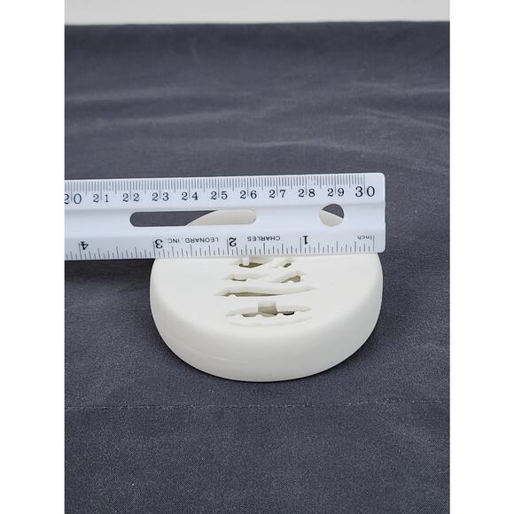 White Ceramic Bisque LED Lighted Hanging Christmas Tree 2-Sided Ornament - Picture 5 of 6